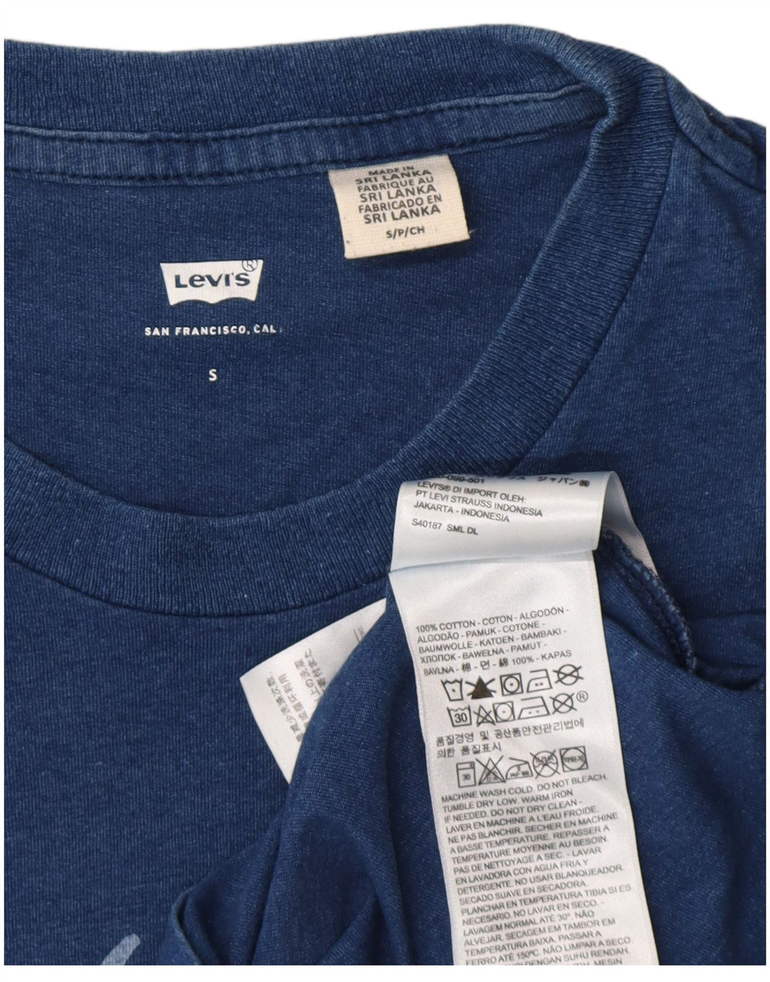 Levi's Herre grafisk T-shirt top lille blå bomuld