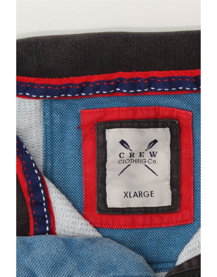 CREW TØJ Herre Zip Neck Sweatshirt Jumper XL Blå Bomuld