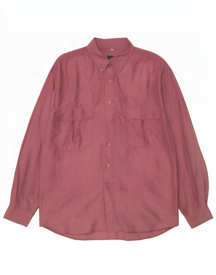 Vintage herreskjorte Medium Burgundy Silke