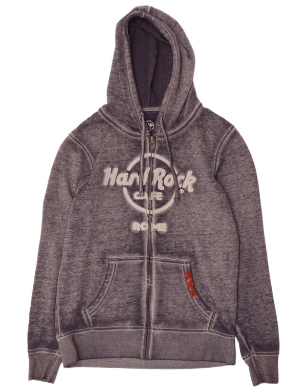Hard Rock Cafe Herre Rom Grafisk Hættetrøje Sweater med lynlås Medium Grå Flecked
