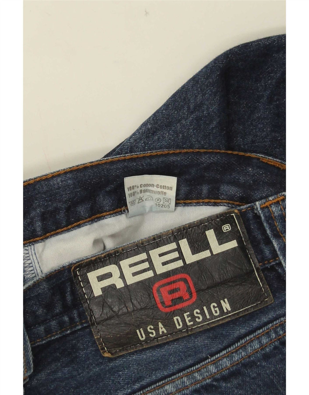 Vintage denimshorts til mænd W38 XL blå bomuld