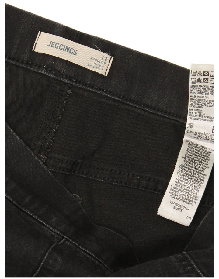 Marks & Spencer Womens Regular Fit Jegging Jeans UK 12 Medium W30 L28 Black