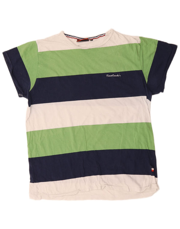 Pierre Cardin Herre T-Shirt Top XL Flerfarvet Stribet Bomuld