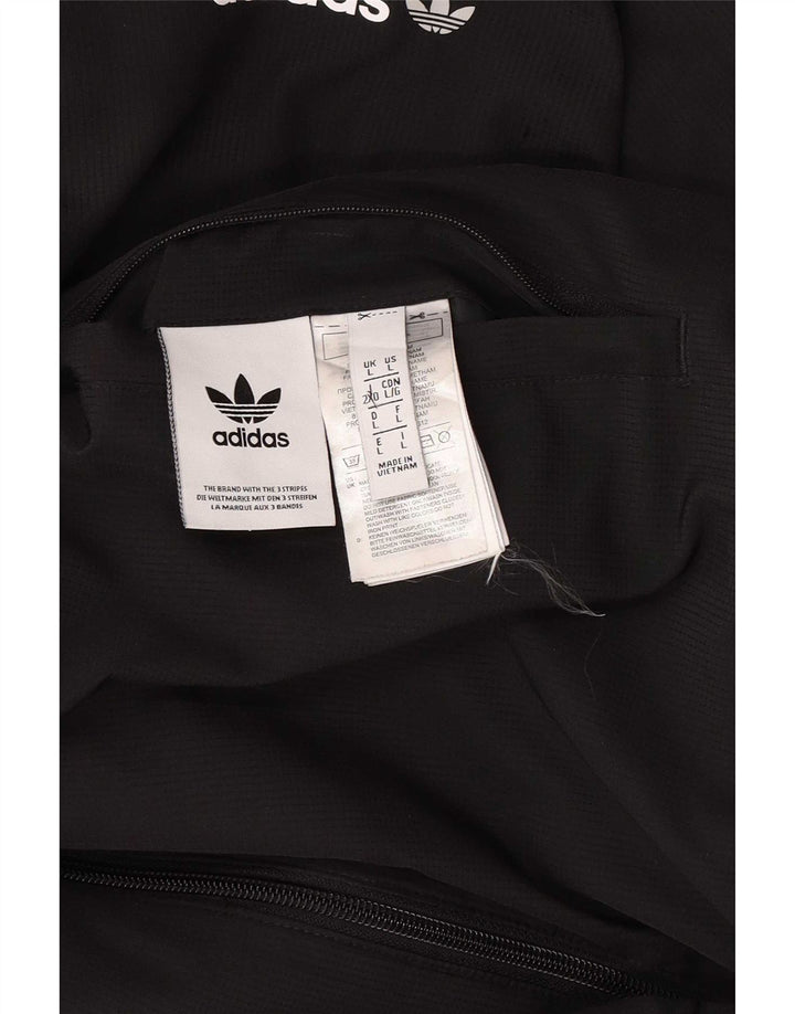 Adidas Herre Grafisk Hætte Vendbar Jakke UK 40 Stor Sort Polyester