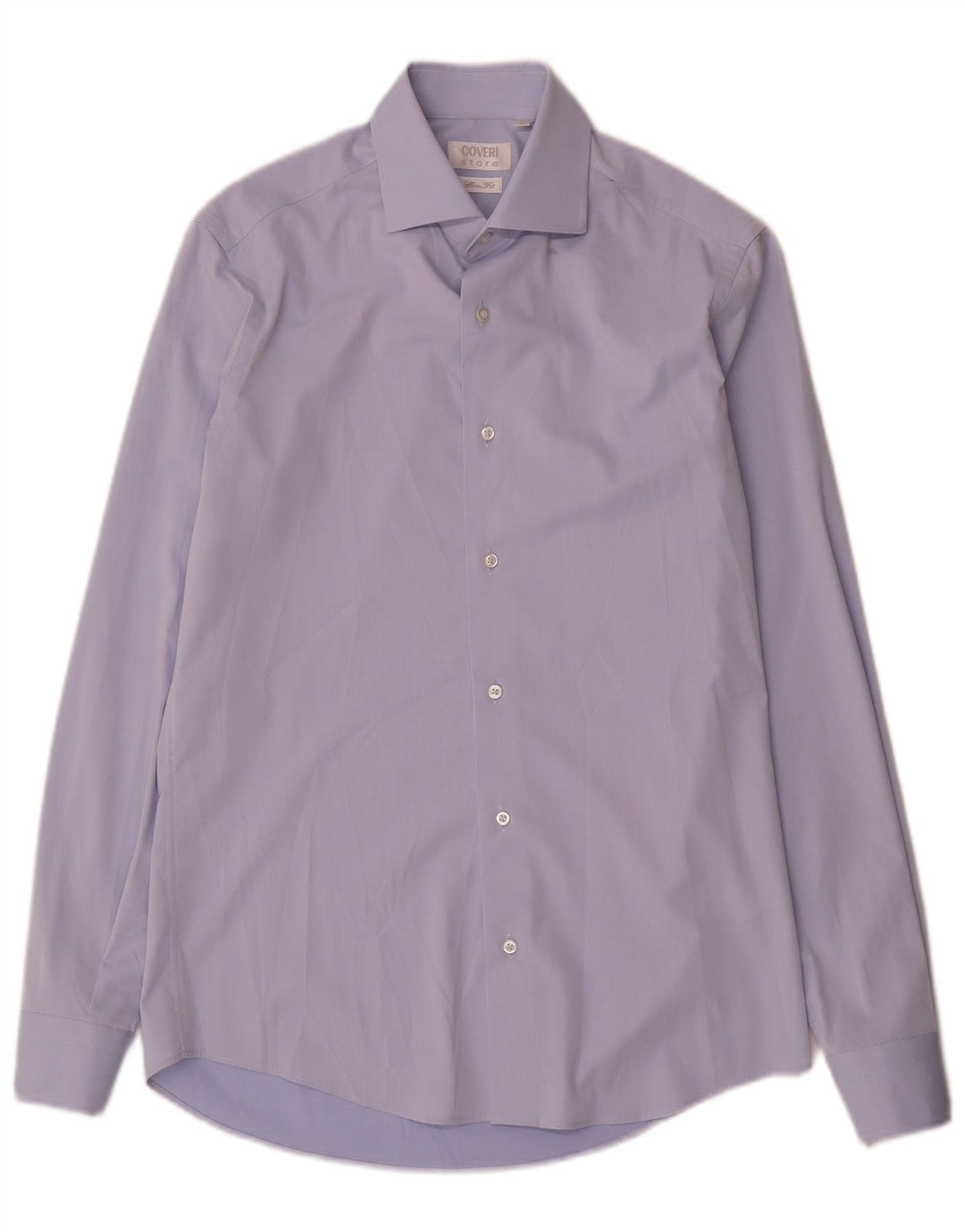 Coveri Herre Slim Fit Skjorte Størrelse 38 15 Medium Blue Microfibers