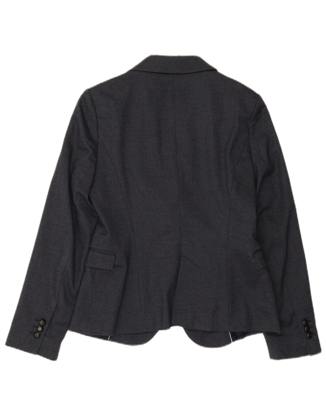 Zara Dame 1 Knap Blazer Jacket UK 12 Medium Navy Blue Polyester