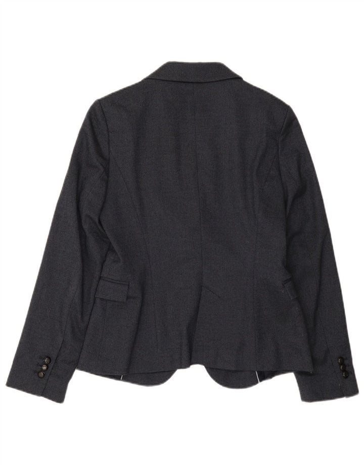 Zara Dame 1 Knap Blazer Jacket UK 12 Medium Navy Blue Polyester