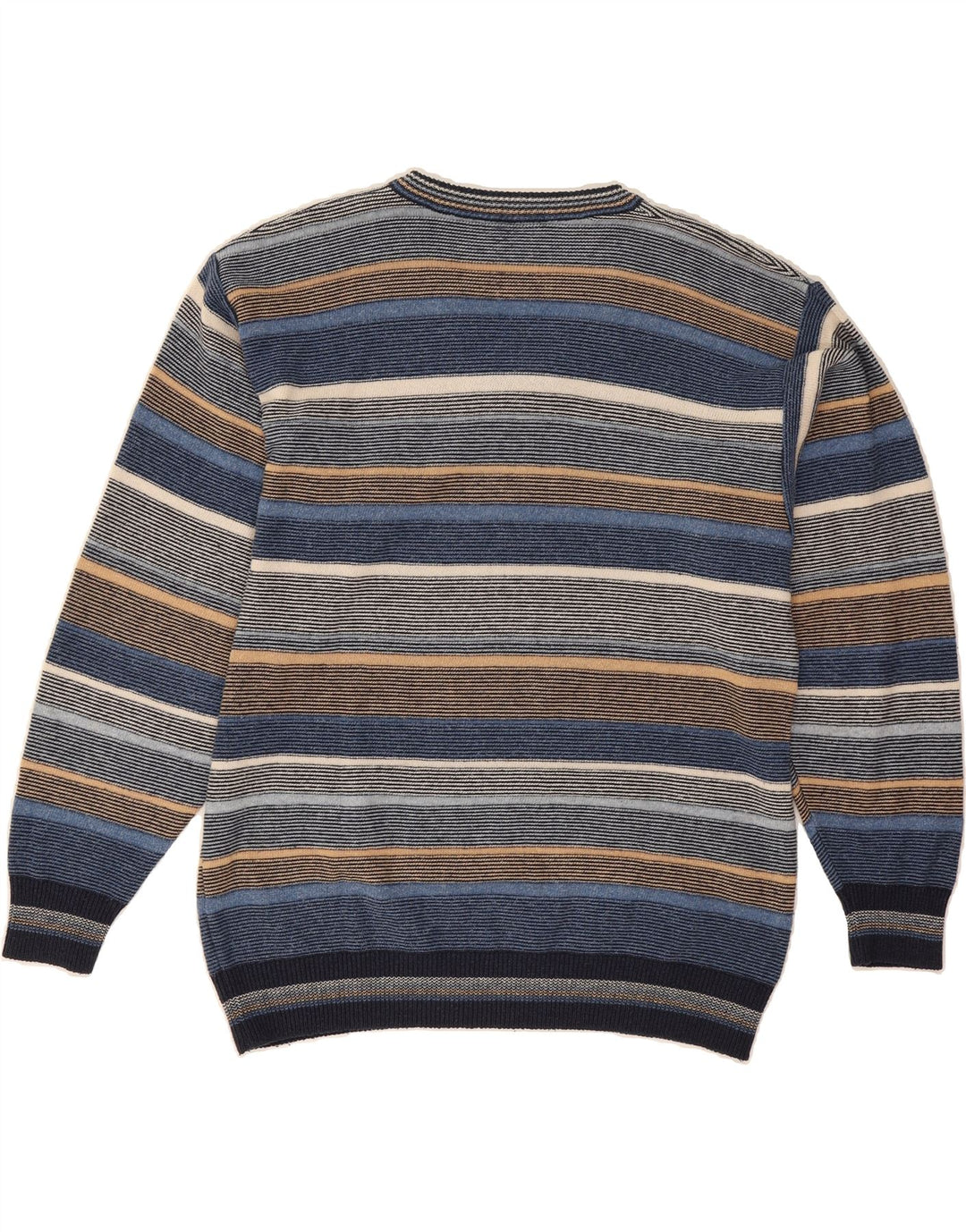 GIANNI SGARBI Mens V-Neck Jumper Sweater Large Multicoloured Striped Vintage Gianni Sgarbi and Second-Hand Gianni Sgarbi from Messina Hembry 