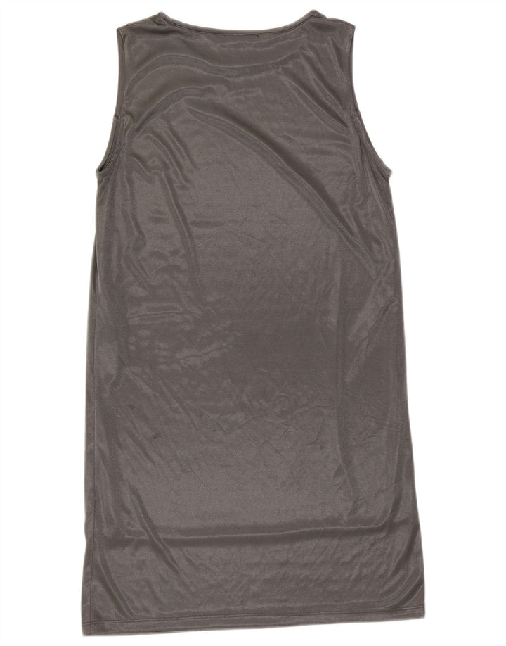 Zara Dame Ærmeløs Shift Dress UK 14 Large Silver Polyester