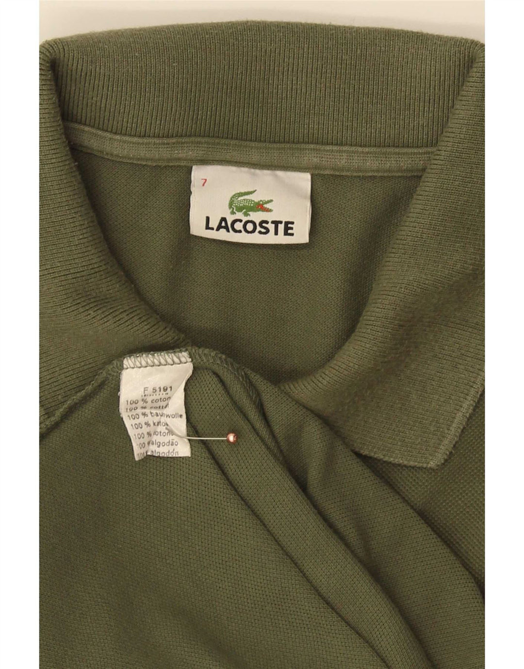 Lacoste Herre Polo Shirt Str. 7 2XL Grøn Bomuld