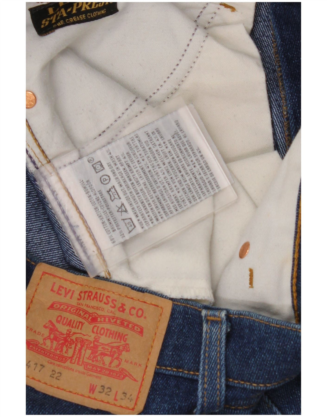 LEVI'S Herre 417 Bootcut Jeans W32 L34 Blå Bomuld