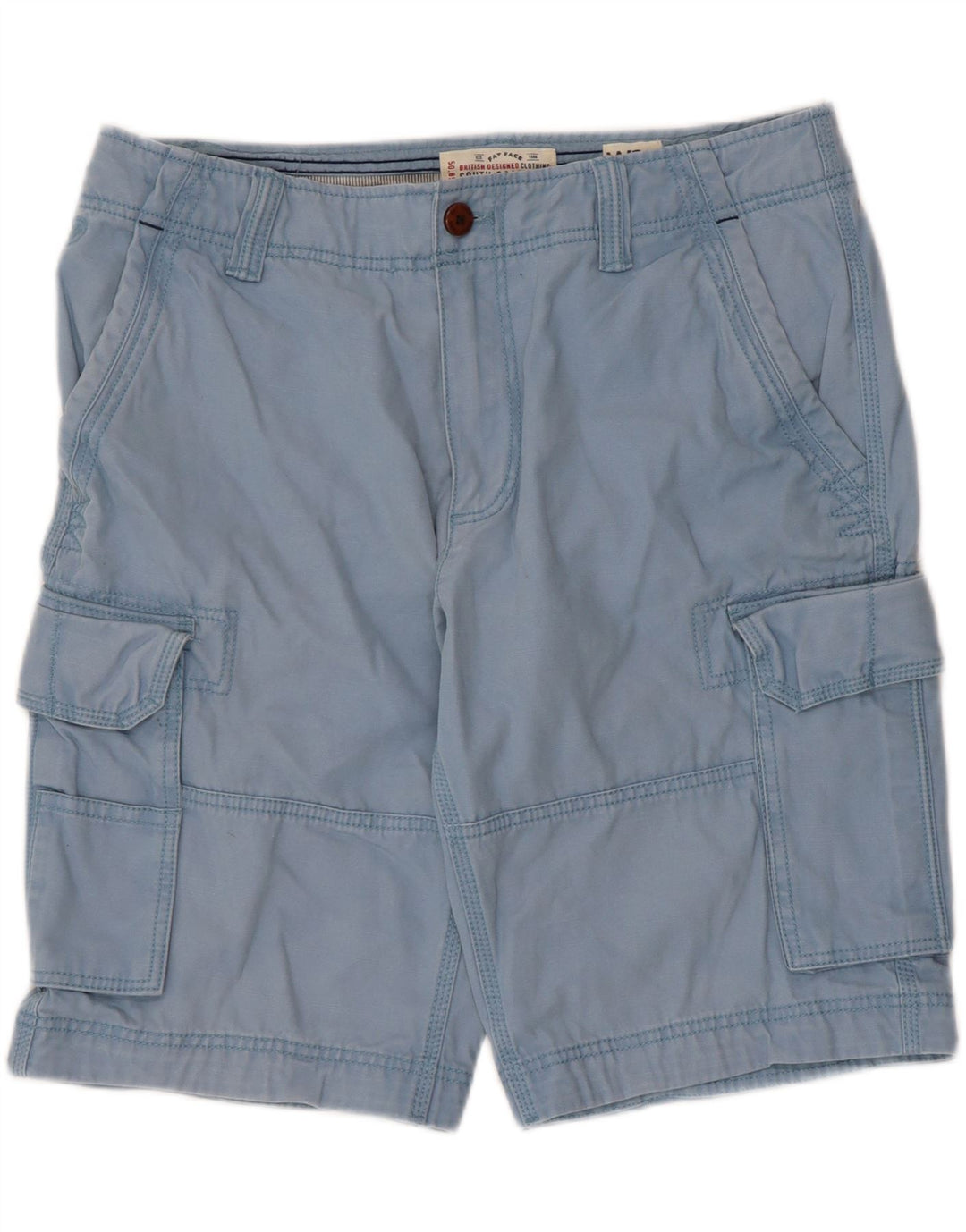 Fat Face Herre Regular Fit Cargo Shorts W34 Large Blue Cotton