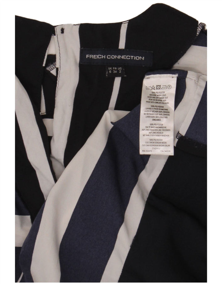 French Connection Womens Shift Dress UK 6 XS Marineblå stribet polyester