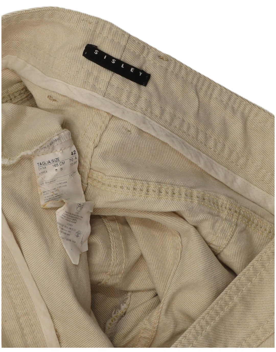 SISLEY Womens Denim Shorts IT 42 Medium W30 Green Cotton