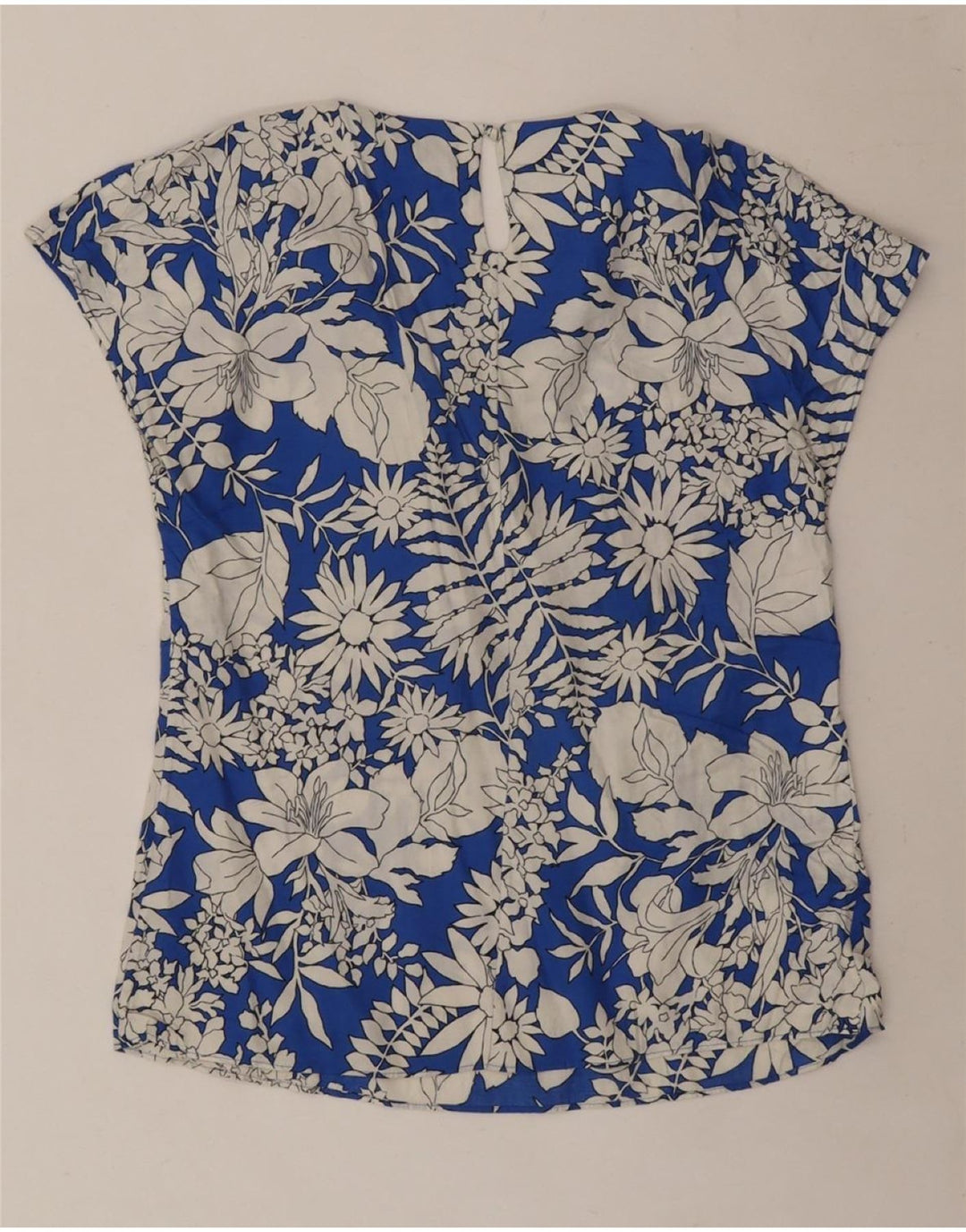 BODEN Dame bluse Top UK 8 Small Blue Floral Viscose