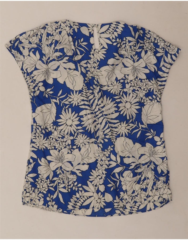 BODEN Dame bluse Top UK 8 Small Blue Floral Viscose
