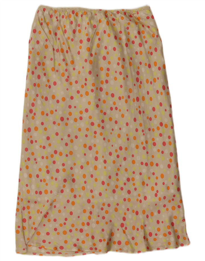 VINTAGE Maxi-nederdel til kvinder W26 Small Beige Polka Dot