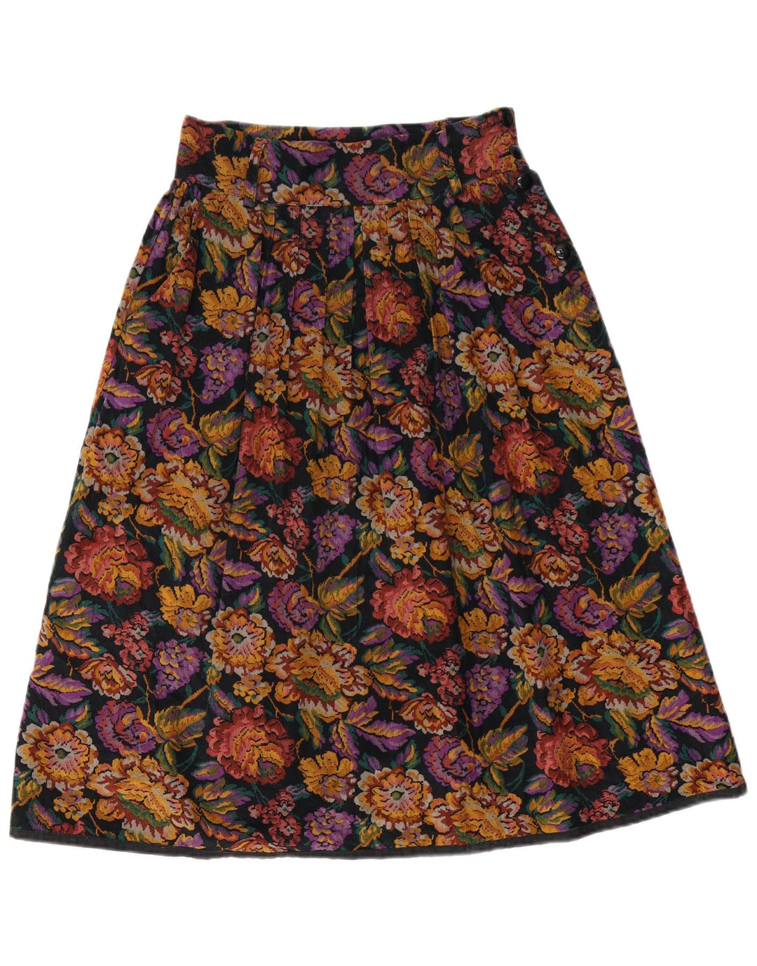 VINTAGE A-line nederdel til kvinder W28 Medium flerfarvet blomster