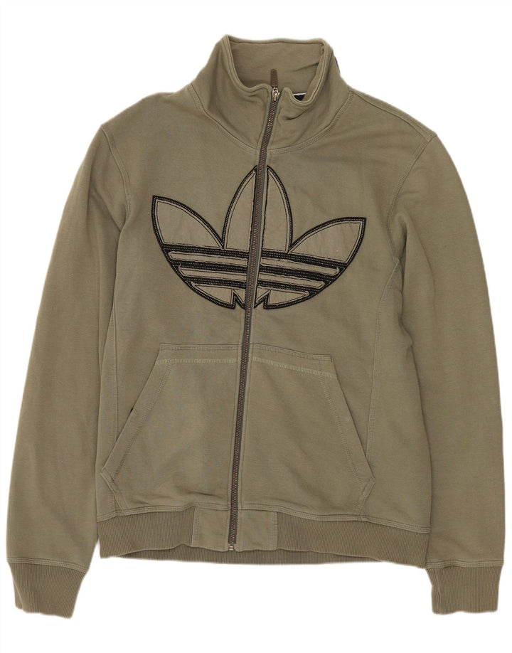 ADIDAS Grafisk træningsdragt topjakke til kvinder UK 16 Large Khaki