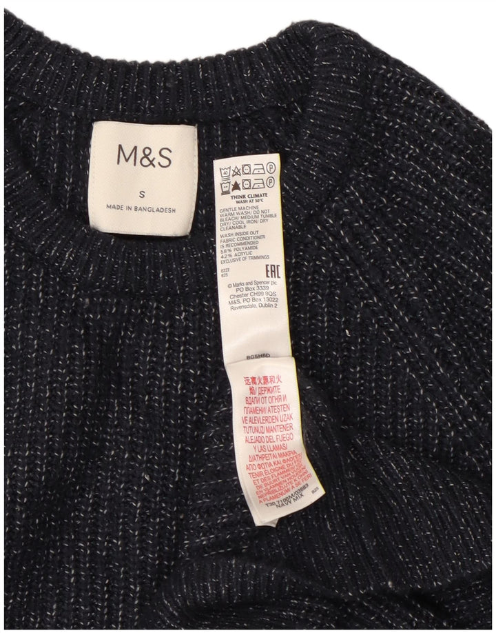 Marks & Spencer Herre sweater med rund hals, lille marineblå polyamid