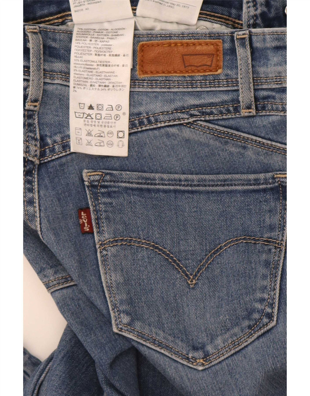 Levi's Dame Skinny Jeans W25 L34 Blå Bomuld