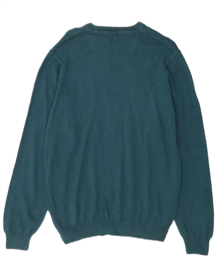 Marks & Spencer Herre Regular Fit Jumper Sweater med rund hals Stor blå bomuld