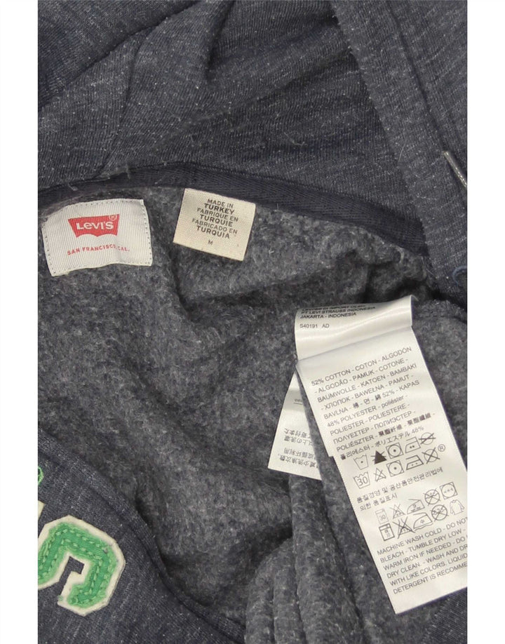 Levi's Herre grafisk hættetrøje med lynlås mellem marineblå bomuld