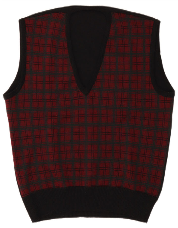 Vintage herrevest tanktop lille rød ternet