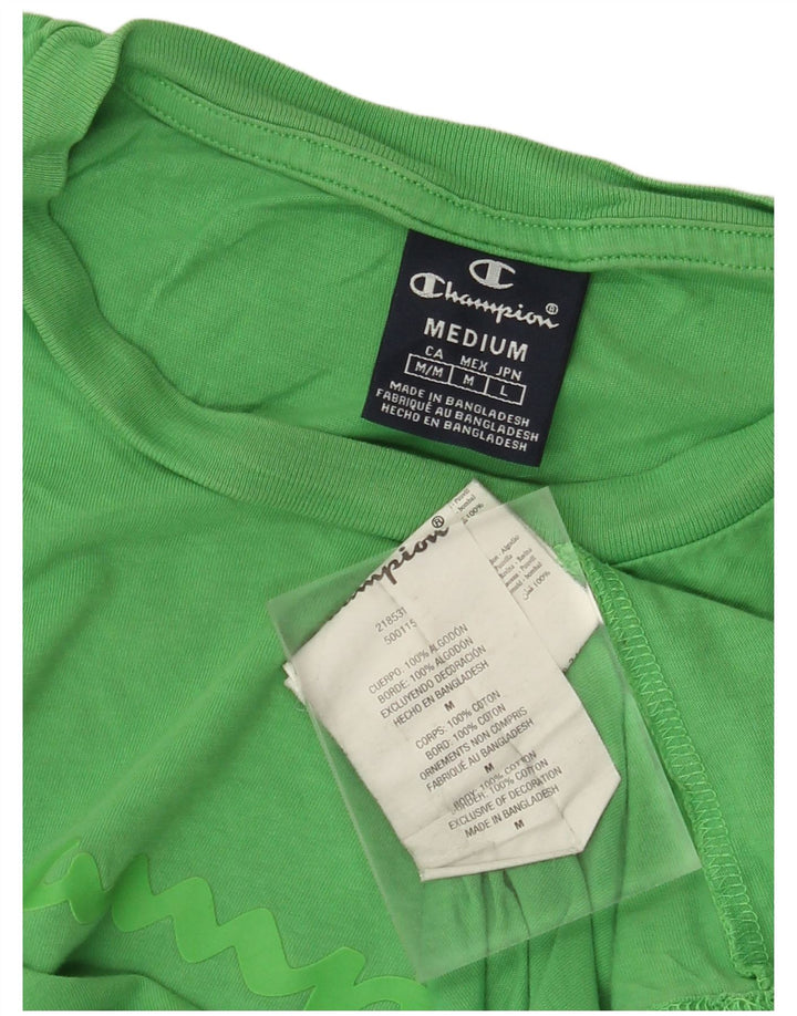 CHAMPION Herre grafisk T-shirt Top Medium Grøn Bomuld