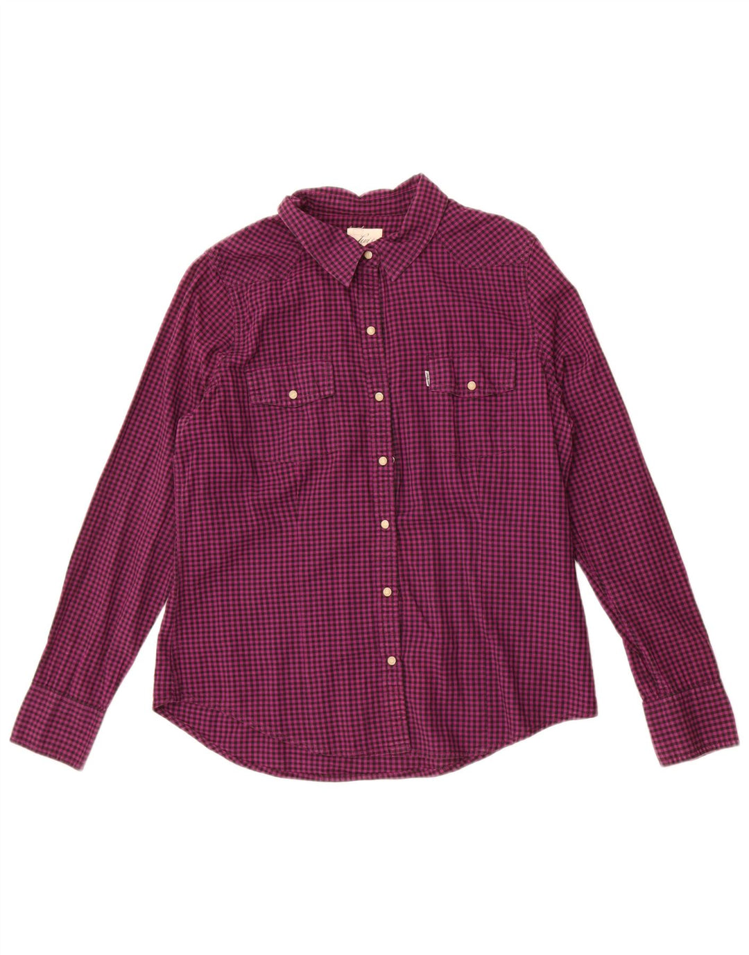 Levi's Dameskjorte UK 16 Large Purple Gingham Cotton