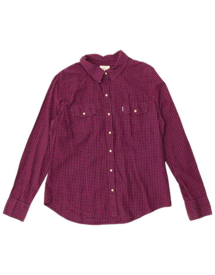 Levi's Dameskjorte UK 16 Large Purple Gingham Cotton
