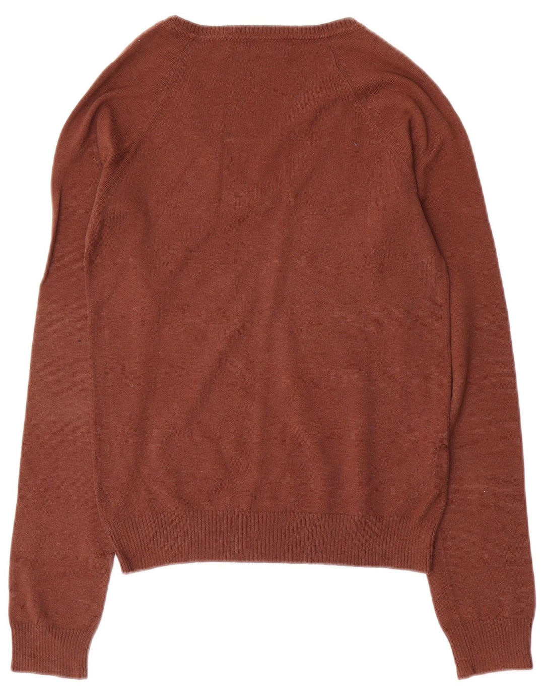 Zara Dame V-hals sweater UK 12 Medium Brun Bomuld
