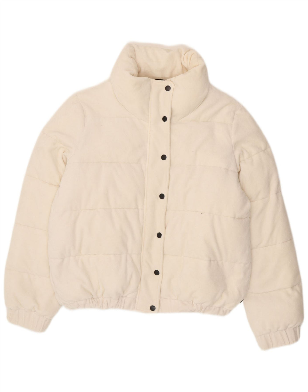 Dkny Dame grafisk polstret jakke UK 16 Large White Bomuld