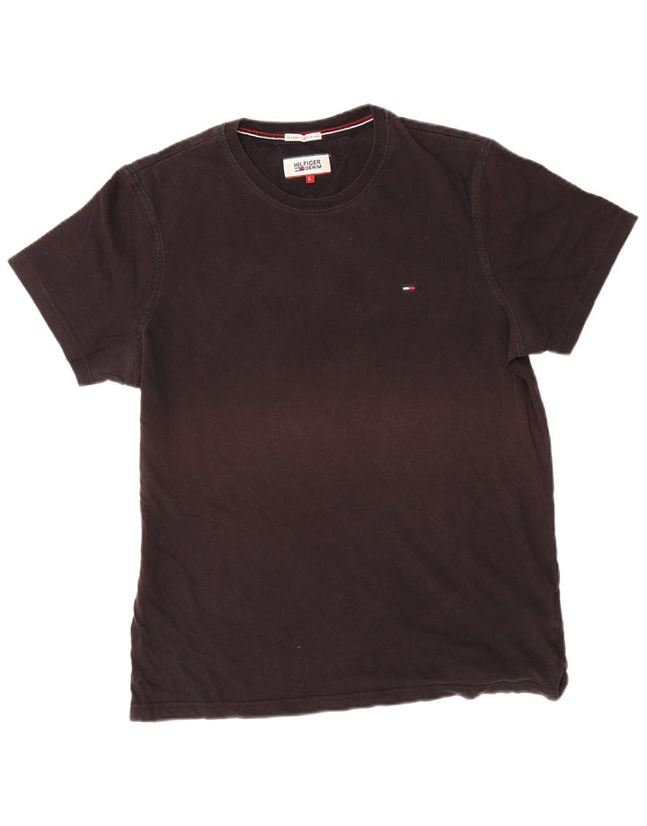 Tommy Hilfiger Herre T-Shirt Top Stor Sort Bomuld