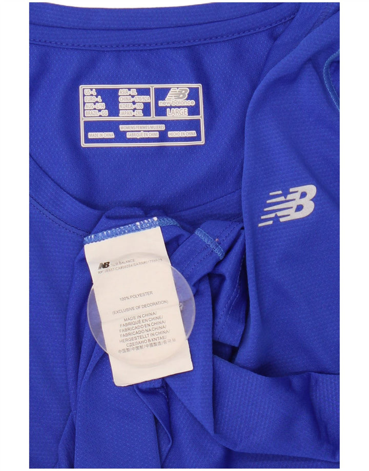 New Balance Dame Top Langærmet UK 14 Stor Blå Polyester