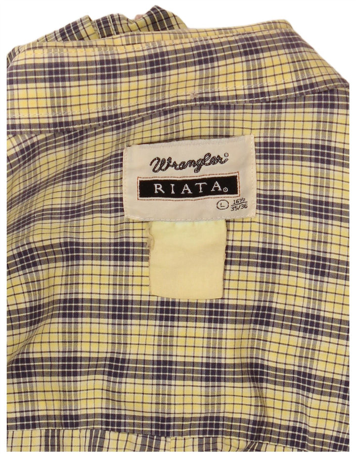 Wrangler herre Riata skjorte str. 16 1/2 stor gul ternet