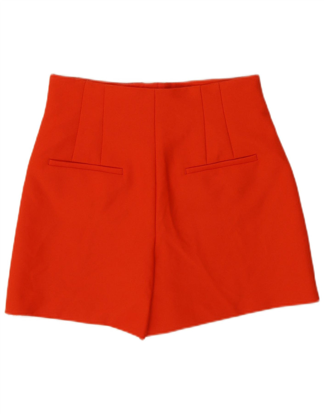 Zara kvinders højtaljede afslappede shorts små W26 orange polyester
