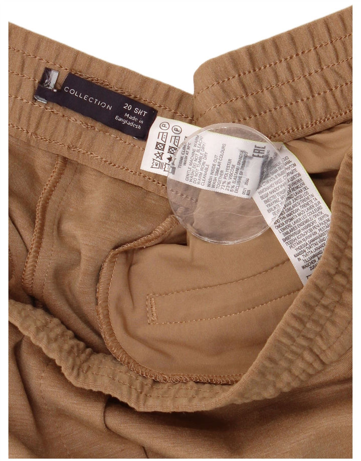 Marks & Spencer Dame Cropped Trousers UK 20 2XL W40 L25 Beige Polyester