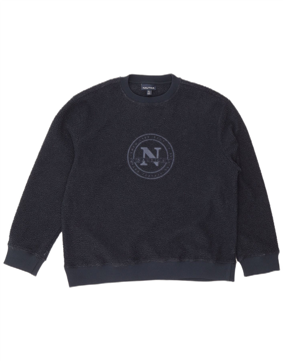 Nautica Herre Grafisk Fleece Jumper XL Marineblå Polyester