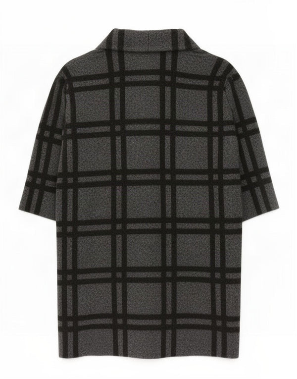 Zara Womens Oversized Overcoat UK 16 Large Grey Check Polyester