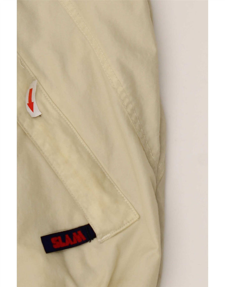 Slam Herre Hooded Bomber Jacket UK 44 2XL Off White Nylon