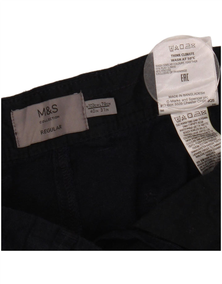Marks & Spencer, koniske, almindelige chinosbukser til kvinder W40 L31 Marineblå