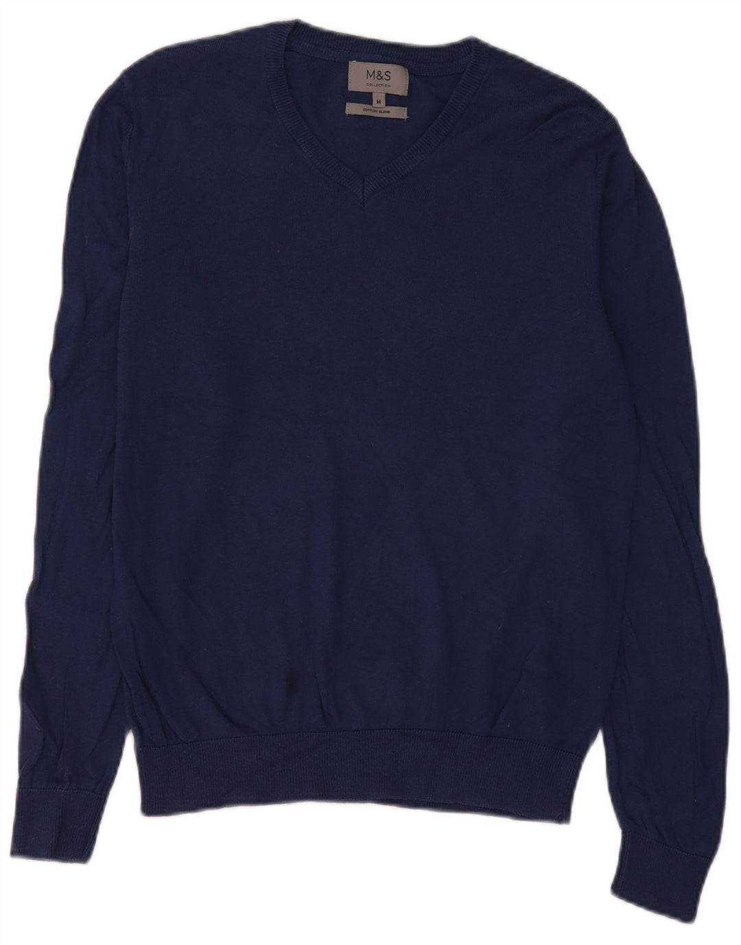 Marks & Spencer Herre V-hals sweater Medium marineblå bomuld