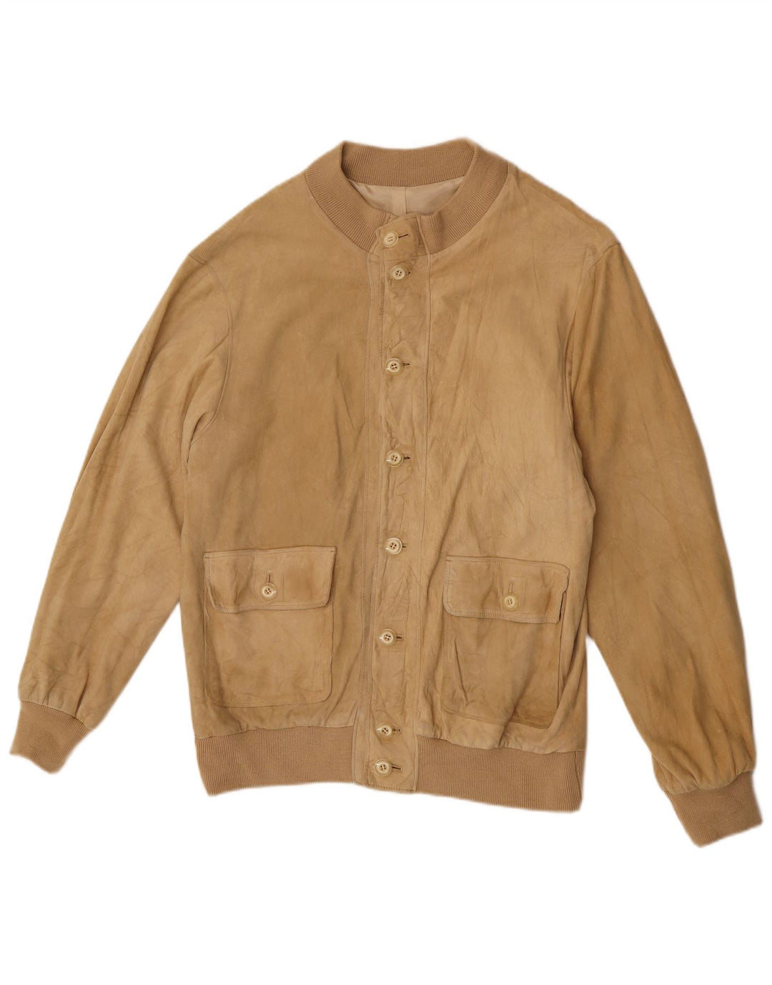 Vintage herre ruskind bomberjakke UK 38 Medium Beige