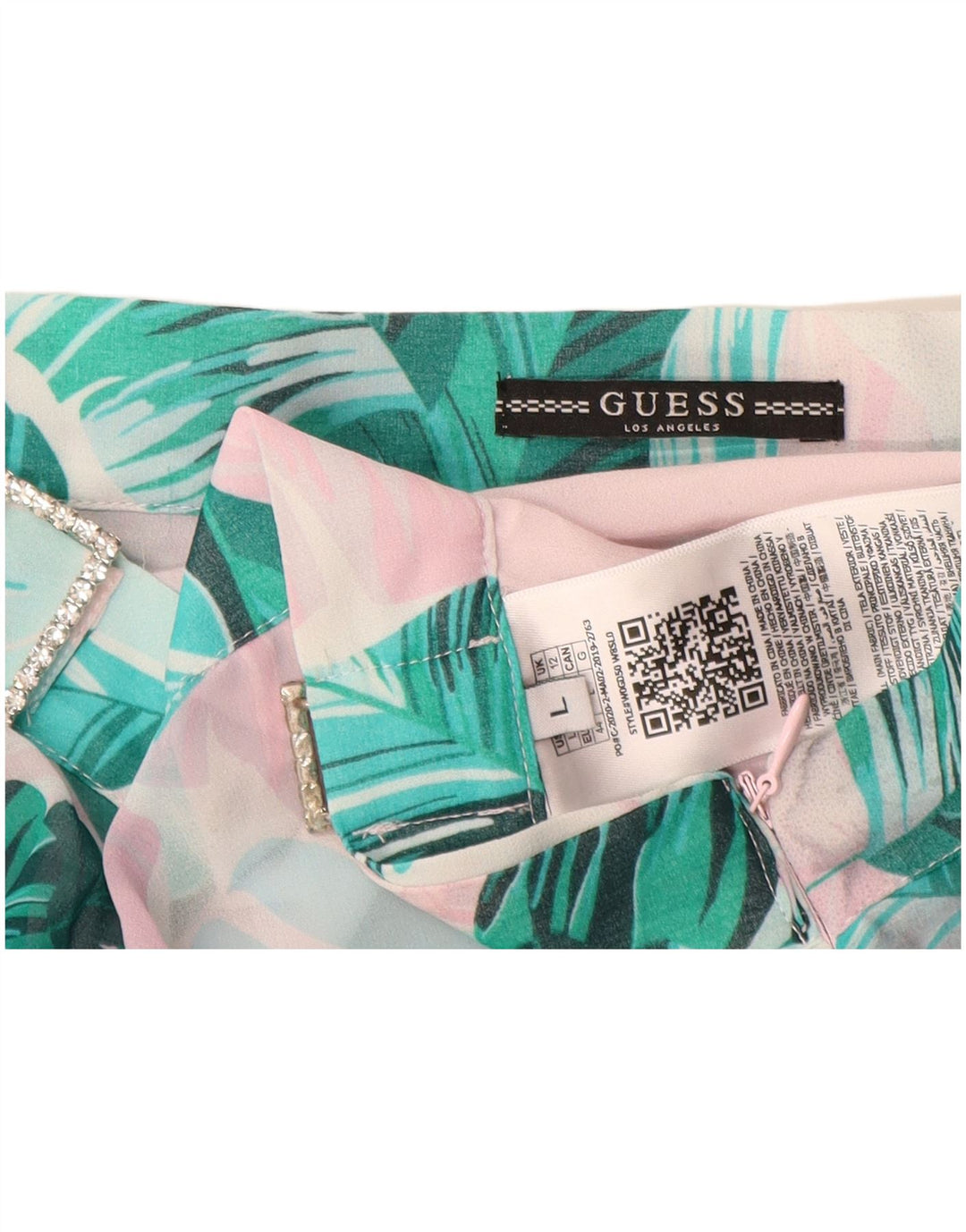 GUESS A-line nederdel til kvinder UK 12 Medium W28 Blue Floral Polyester