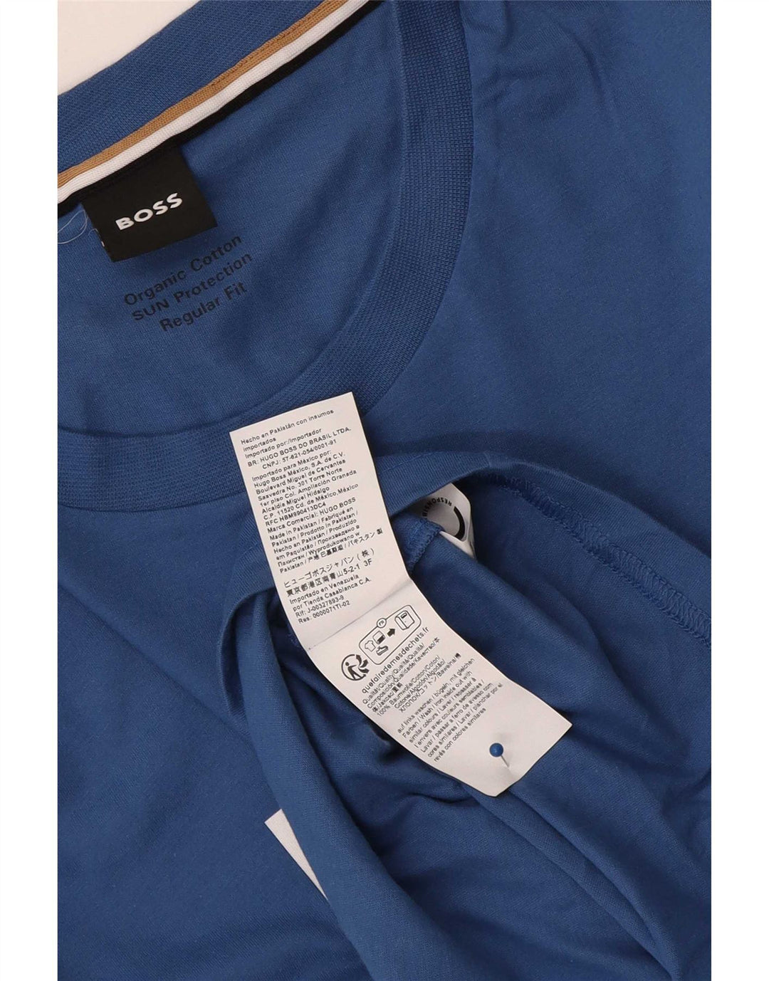 Hugo Boss Herre Regular Fit Grafisk T-Shirt Top Stor Blå Bomuld