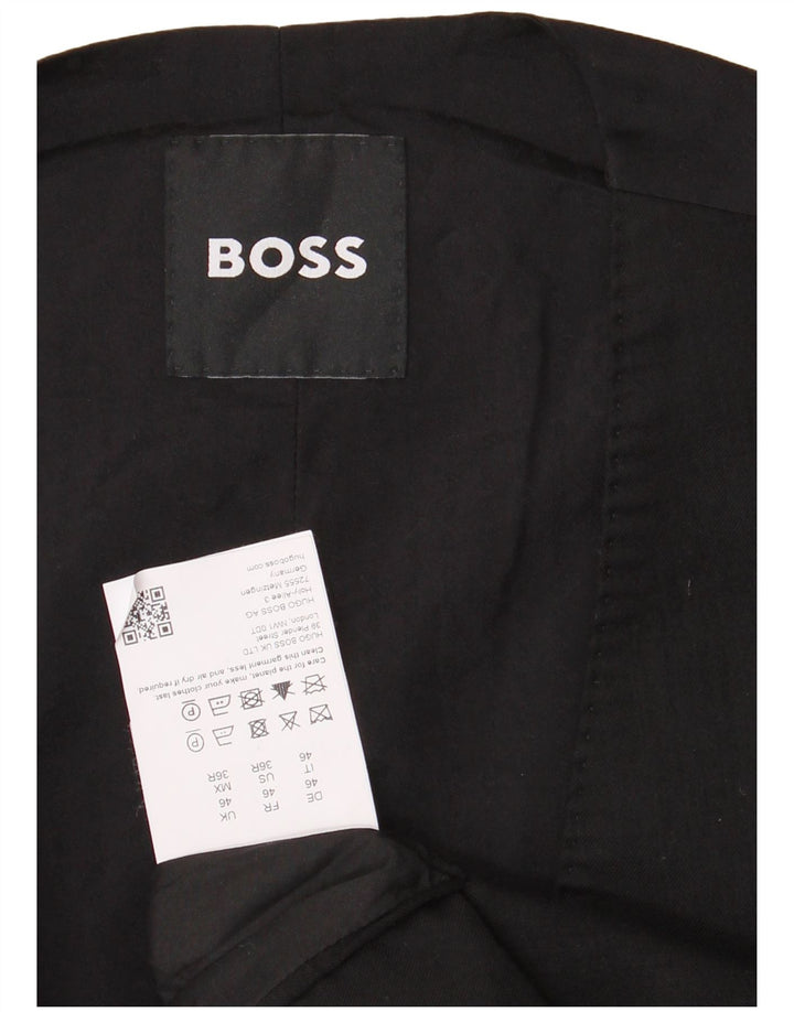 HUGO BOSS Herrevest IT 46 Small Black Virgin Wool
