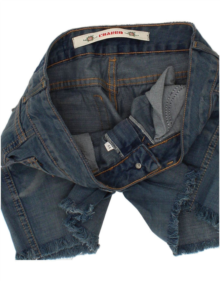 CHARRO Womens Graphic Denim Shorts IT 44 Medium W32  Blue Vintage Charro and Second-Hand Charro from Messina Hembry 