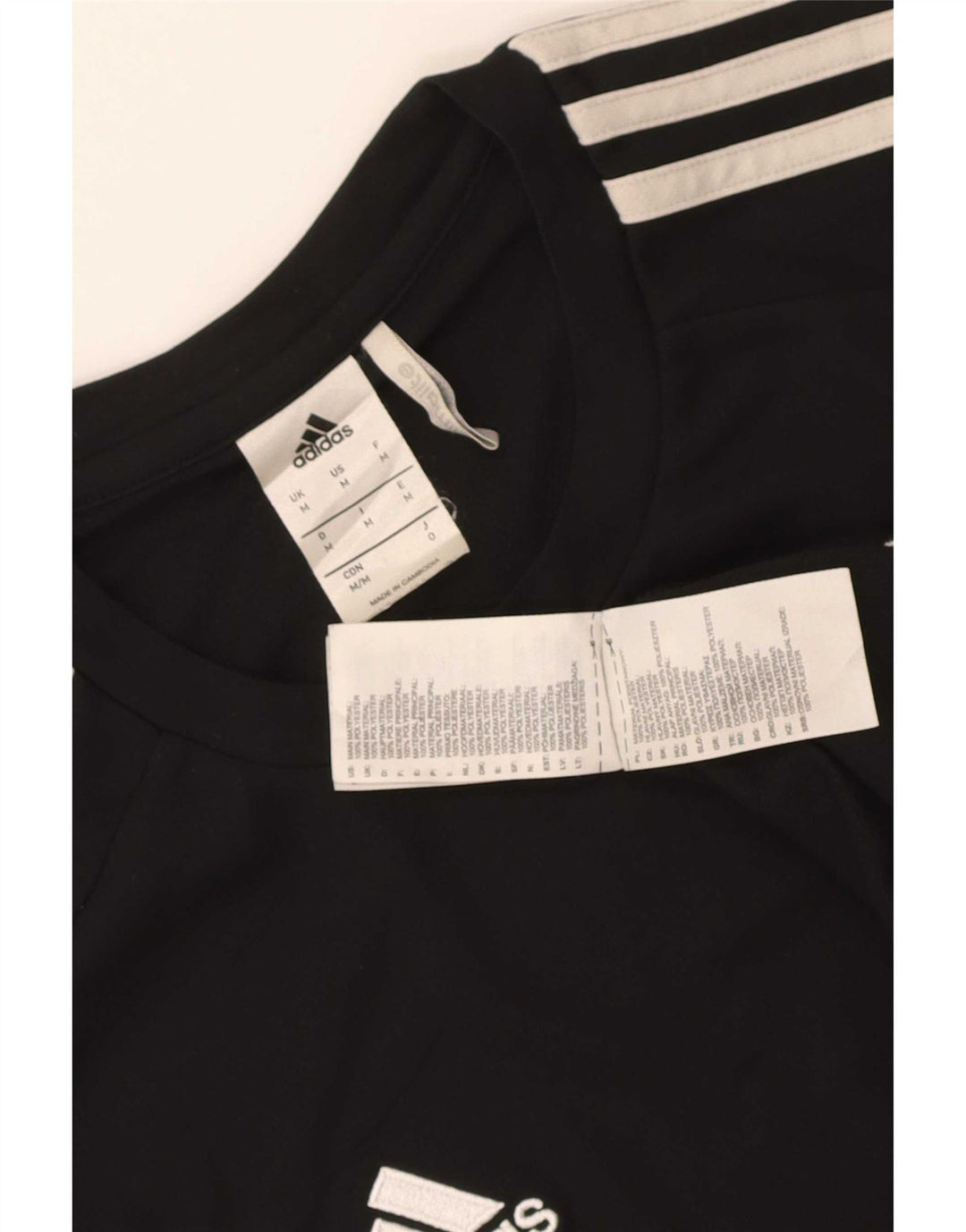 Adidas Herre Climalite T-Shirt Top Medium Sort Colourblock Polyester