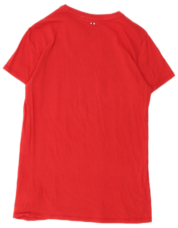 NAPAPIJRI drenge geografisk grafisk t-shirt top 13-14 år rød bomuld